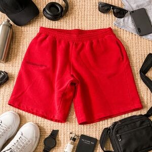 PANGAIA Red Organic Cotton Sweat Shorts Size L Sustainable Lounge Shorts